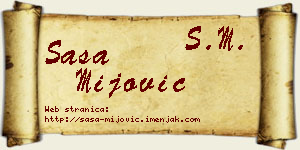 Saša Mijović vizit kartica
